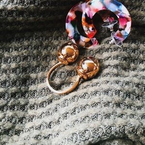METAL + STONE | Gold Finished Brass Ring